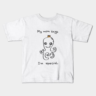 My mom says I'm special - white ($ for SilverCord-VR) Kids T-Shirt